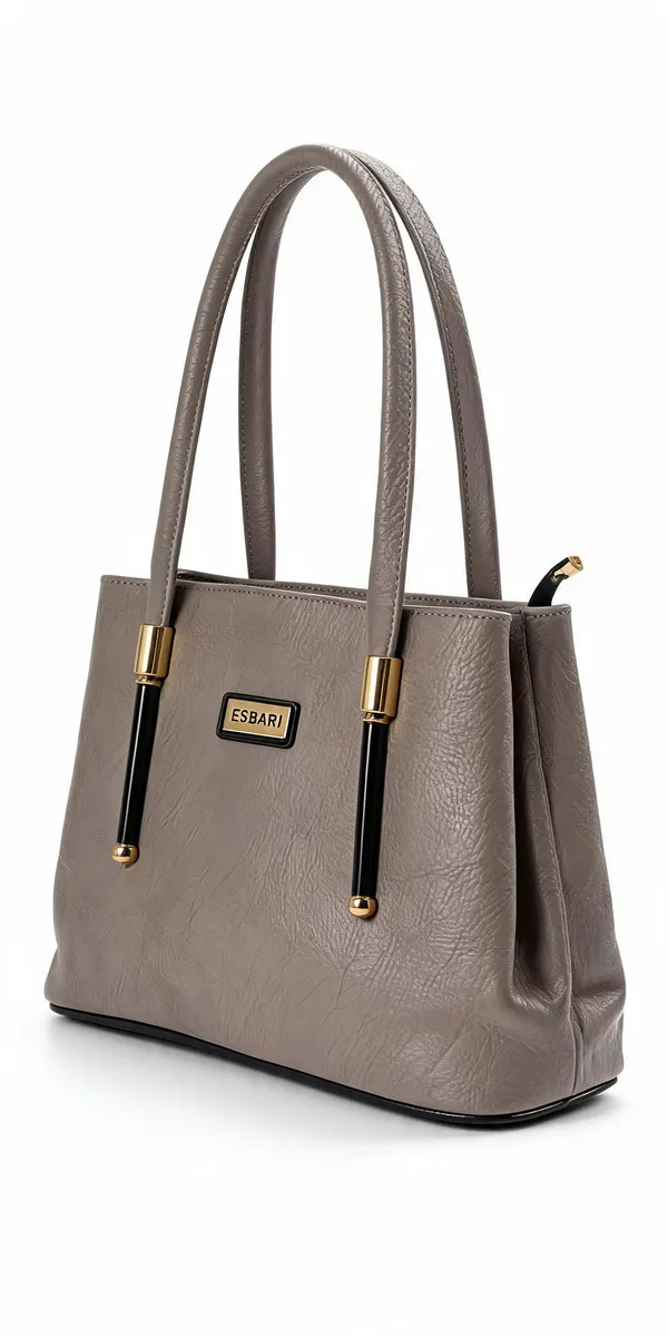 Grey_Pu_Leather_Tote_Bag_For_Women