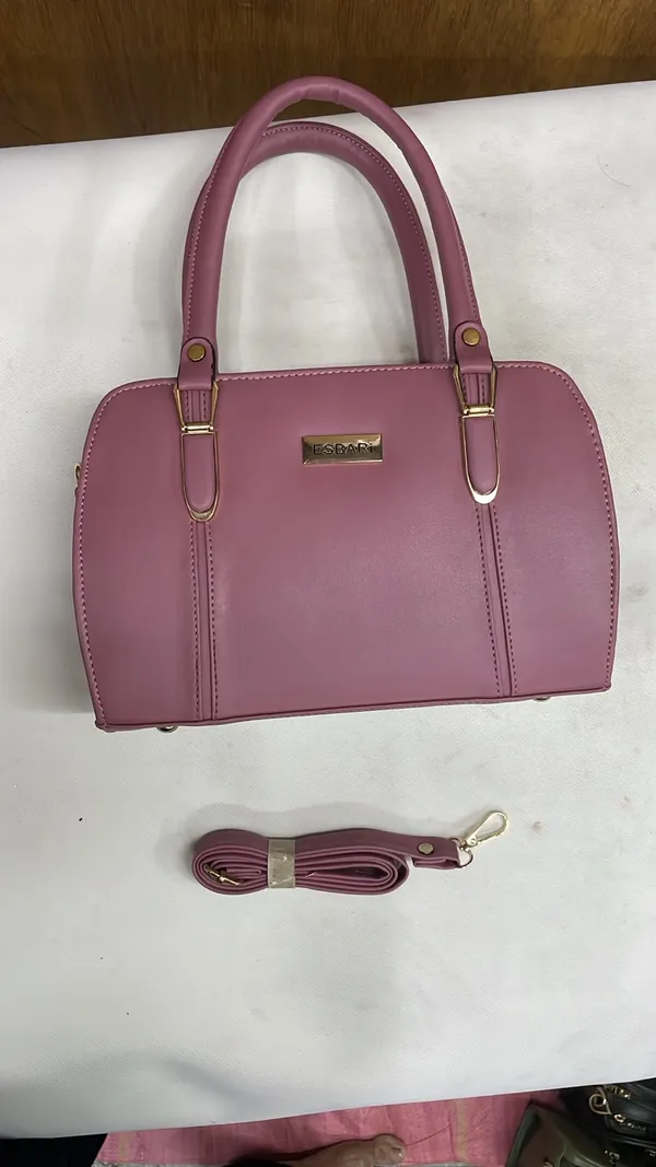 Pink_Pu_Leather_Structured_Handbag_For_Women