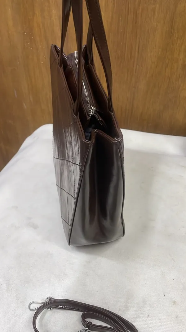 Brown_Pu_Leather_Quilted_Tote_Bag_For_Women