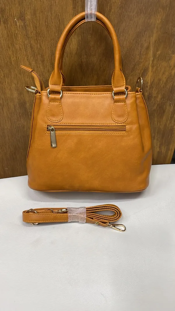 Tan_Pu_Leather_Structured_Handbag_For_Women