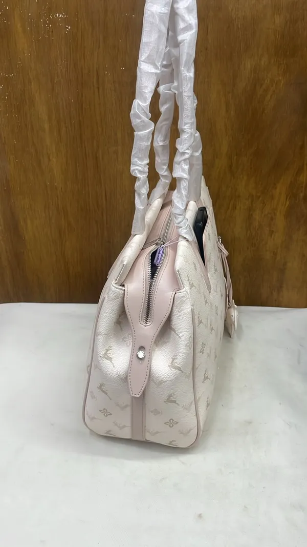 White_Pu_Leather_Printed_Tote_Bag_For_Women