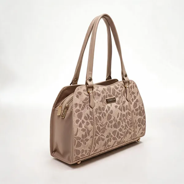 Beige_Pu_Leather_Floral_Tote_Bag_For_Women