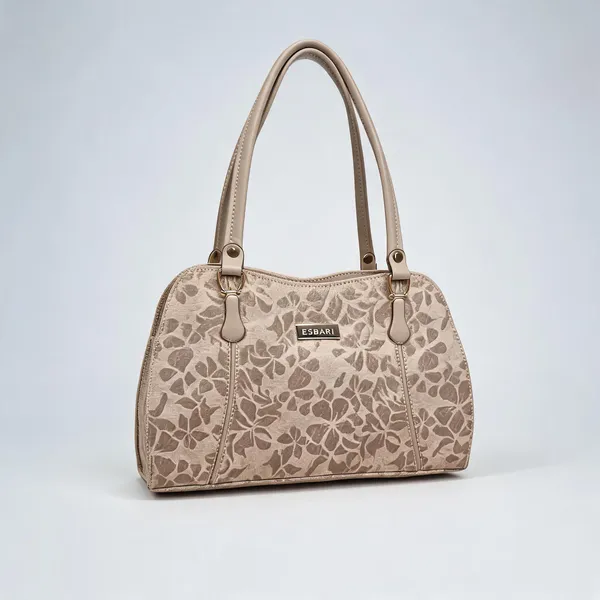 Beige_Pu_Leather_Floral_Tote_Bag_For_Women