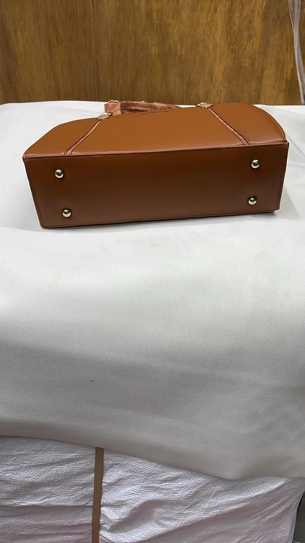 Brown_Pu_Leather_Structured_Tote_Bag_For_Women