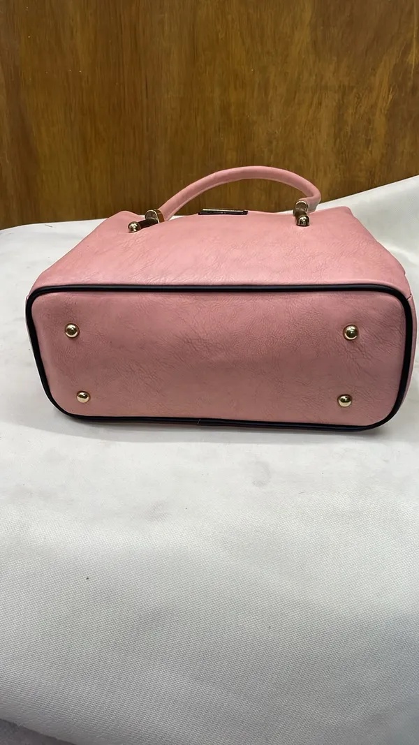 Pink_Pu_Leather_Textured_Tote_Bag_For_Women