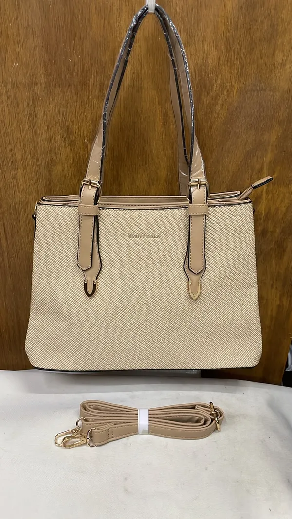 Beige_Pu_Leather_Textured_Tote_Bag_For_Women