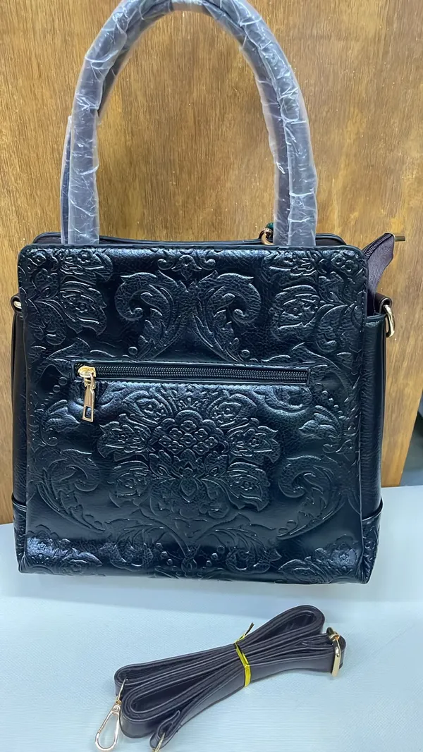 Black_Pu_Leather_Embossed_Tote_Bag_For_Women