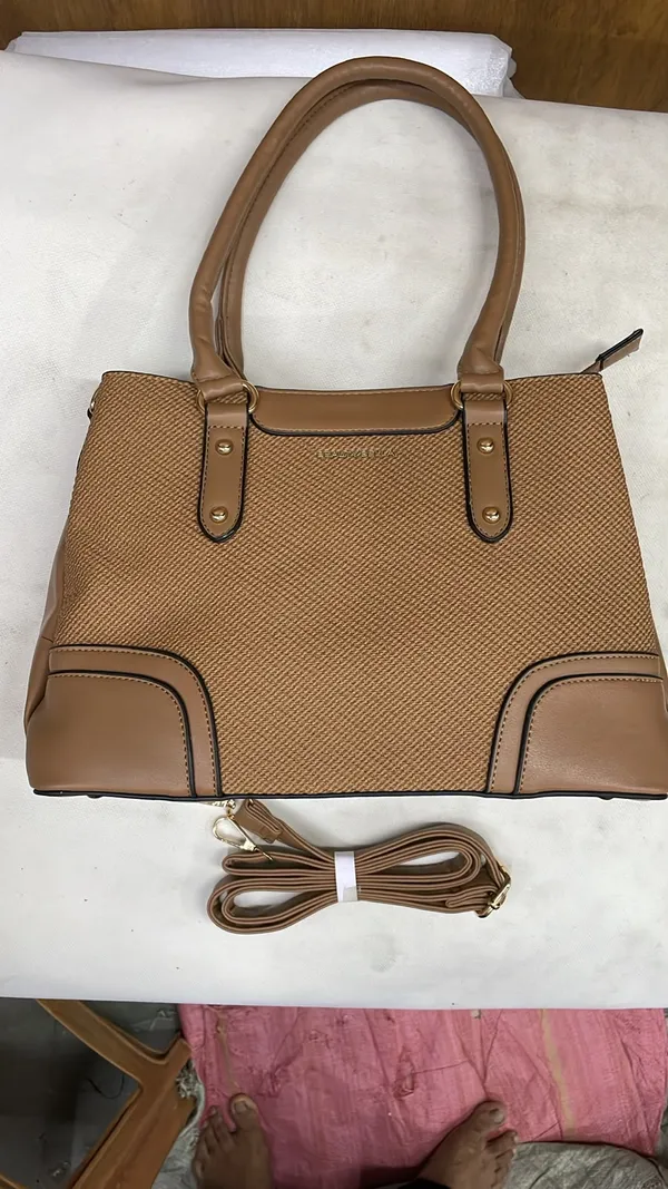 Tan_Pu_Leather_Tote_Bag_For_Women