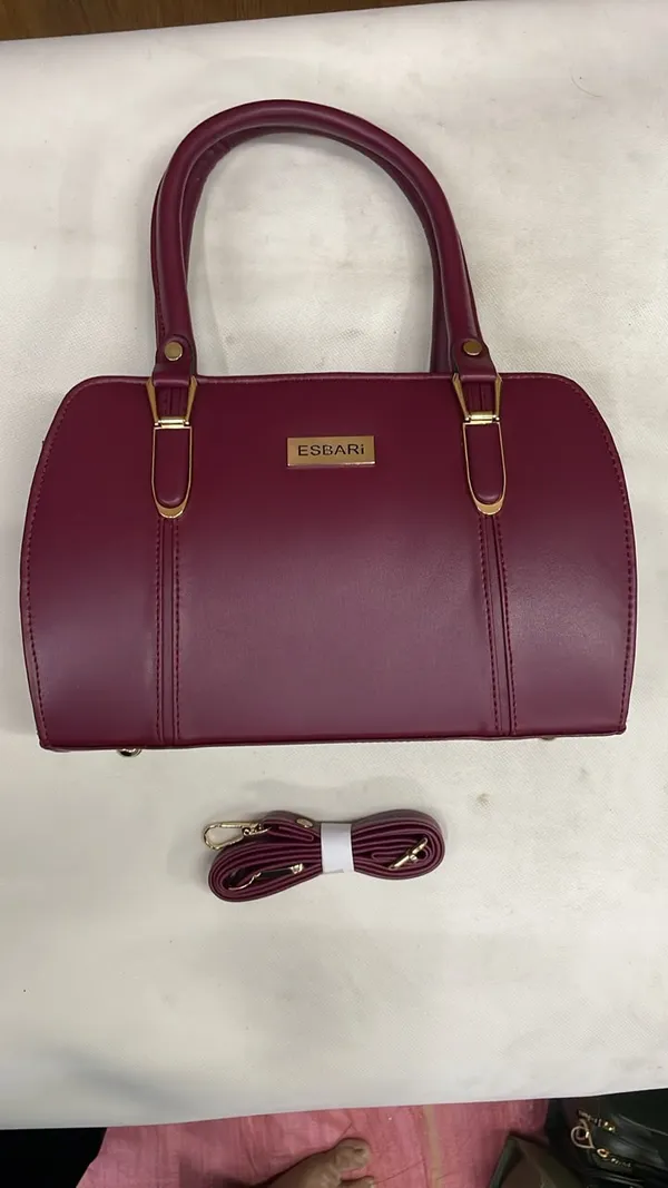 Maroon_Pu_Leather_Structured_Handbag_For_Women