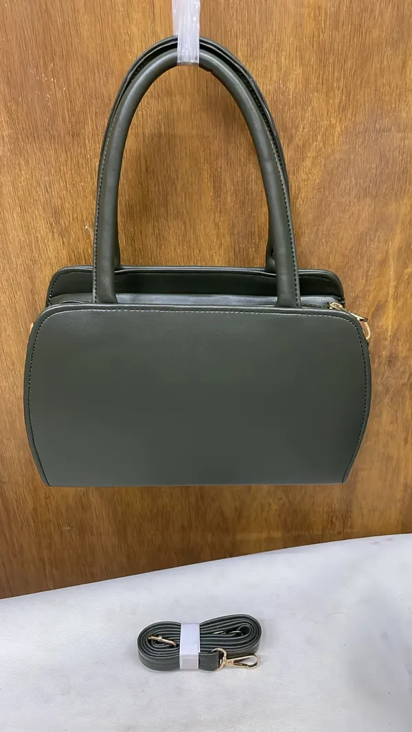 Green_Pu_Leather_Structured_Handbag_For_Women