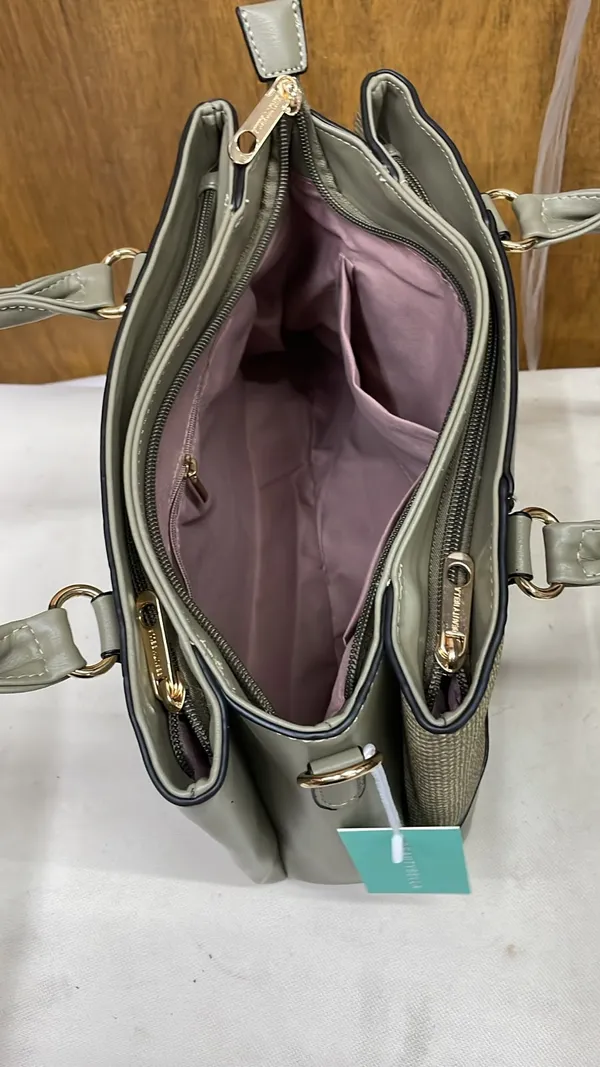 Grey_Pu_Leather_Structured_Tote_Bag_For_Women