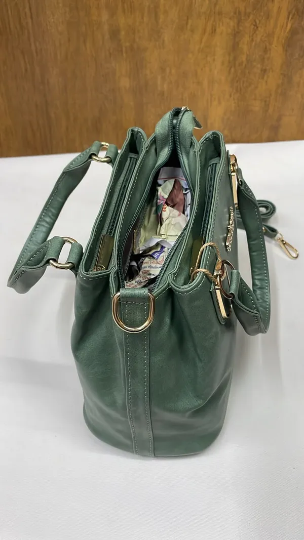 Green_Pu_Leather_Structured_Handbag_For_Women