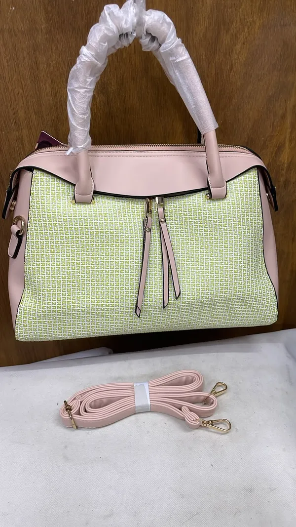 Pink_Pu_Leather_Textured_Structured_Handbag_For_Women