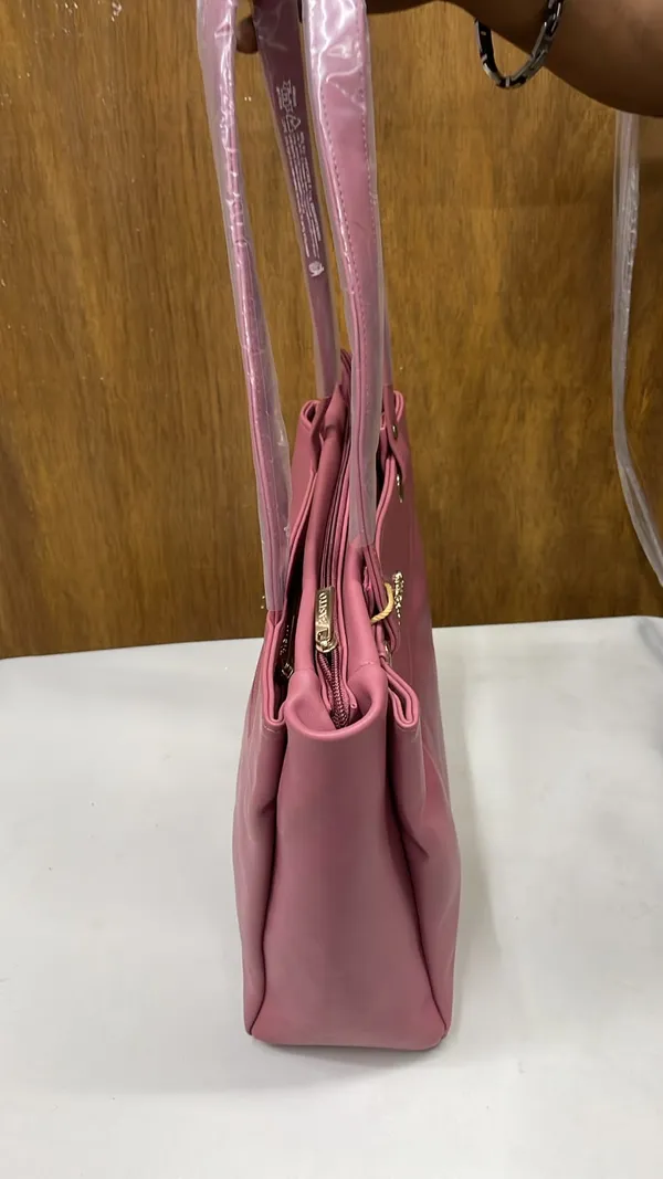 Pink_Pu_Leather_Tote_Bag_For_Women