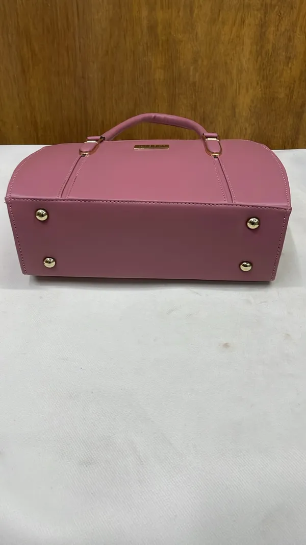 Pink_Pu_Leather_Structured_Handbag_For_Women