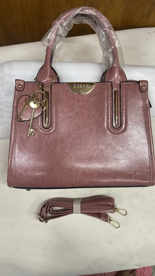 Pink_Pu_Leather_Structured_Tote_Bag_For_Women