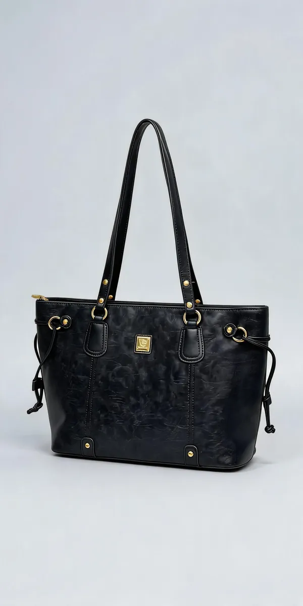 Black_Pu_Leather_Tote_Bag_For_Women