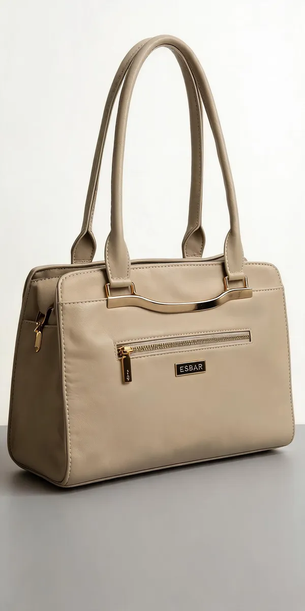 Beige_Pu_Leather_Structured_Handbag_For_Women