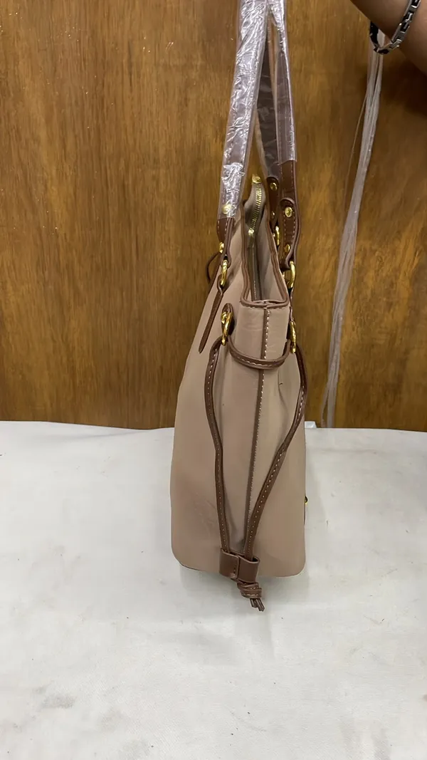 Beige_Pu_Leather_Tote_Bag_For_Women