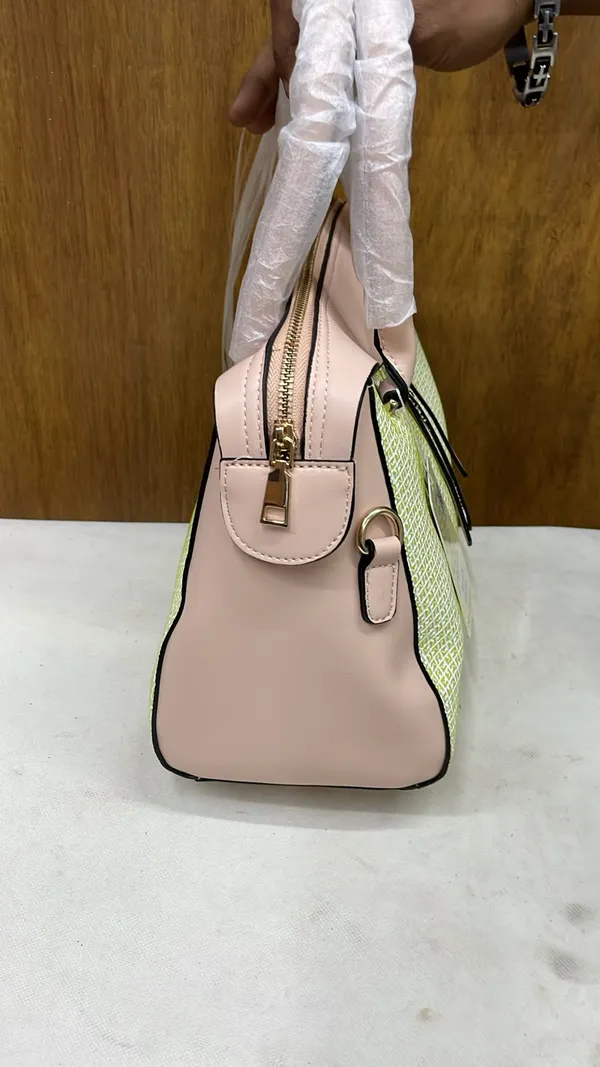 Pink_Pu_Leather_Textured_Structured_Handbag_For_Women