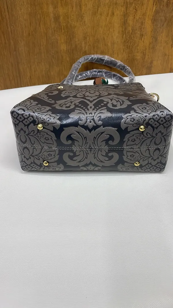Black_Pu_Leather_Damask_Print_Handbag_For_Women