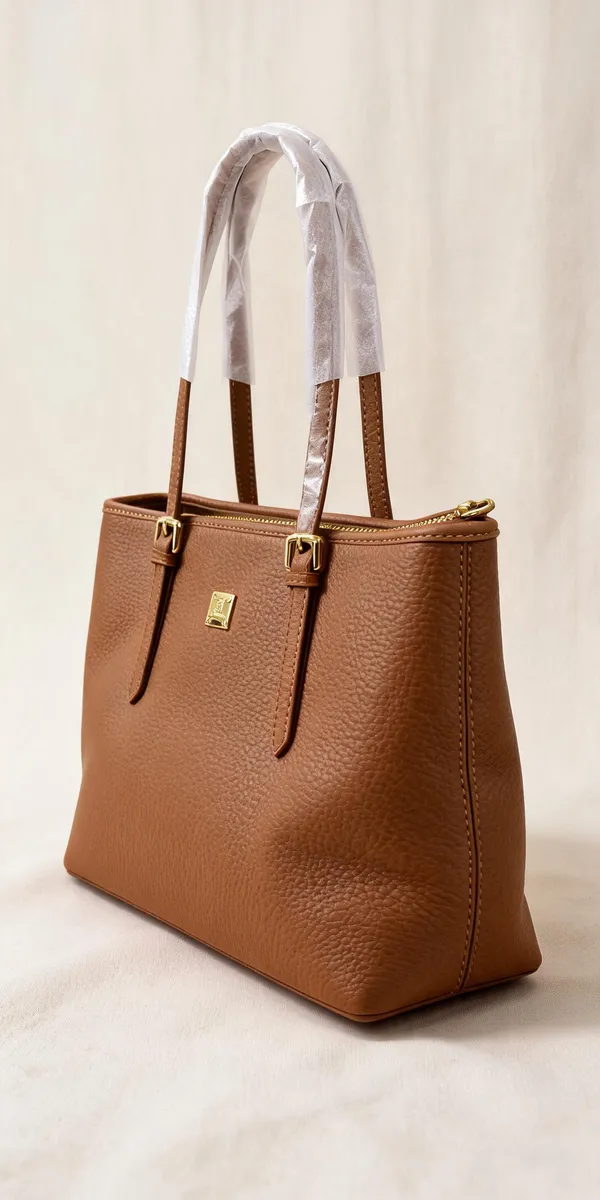 Brown_Pu_Leather_Structured_Tote_Bag_For_Women