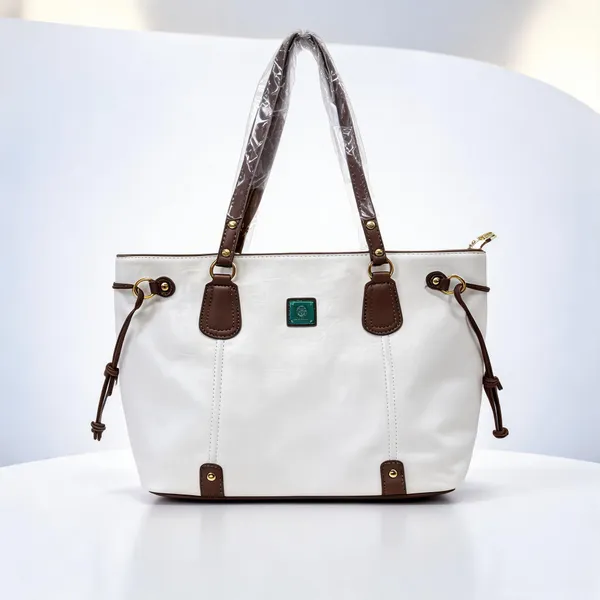 White_Pu_Leather_Tote_Bag_For_Women