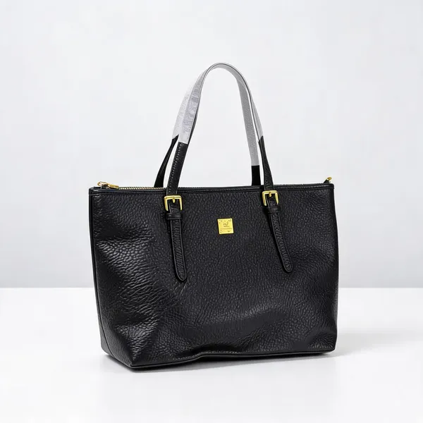 Black_Pu_Leather_Textured_Tote_Bag_For_Women