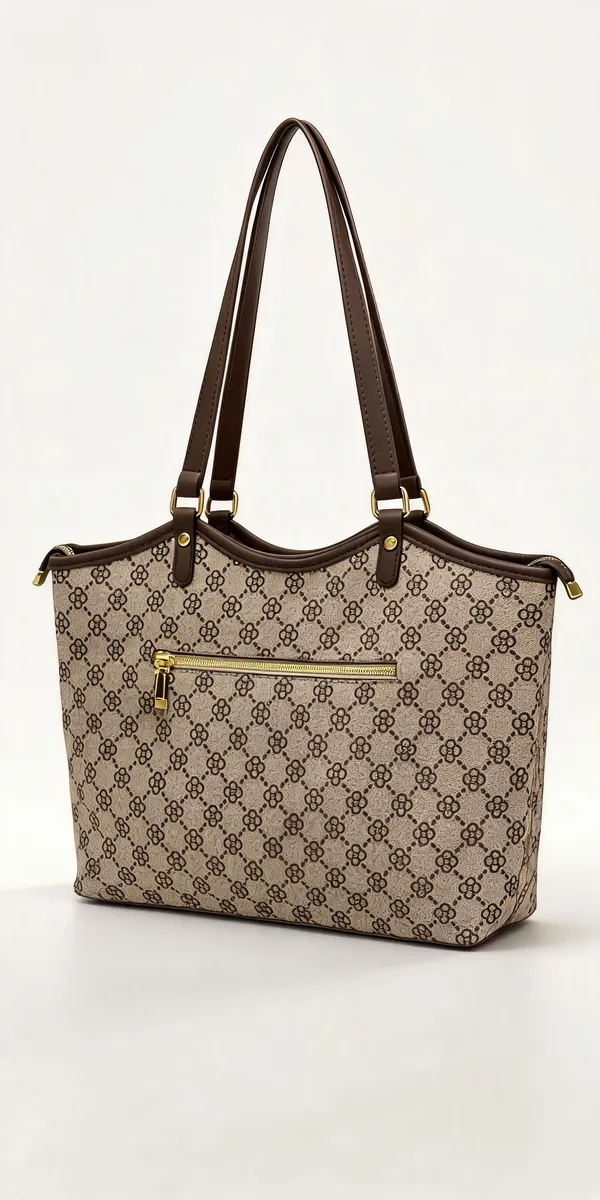 Beige_Pu_Leather_Tote_Bag_For_Women