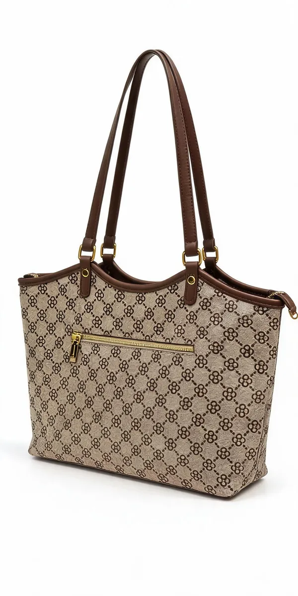 Beige_Pu_Leather_Tote_Bag_For_Women