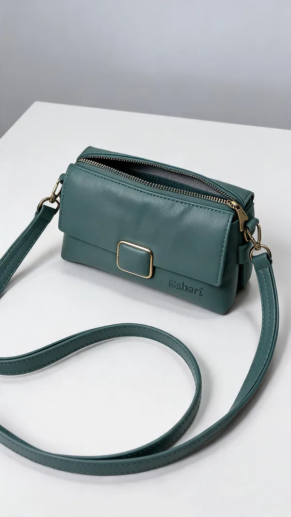 Green_Pu_Leather_Crossbody_Bag_For_Women
