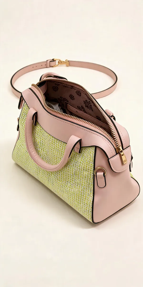 Pink_Pu_Leather_Textured_Structured_Handbag_For_Women
