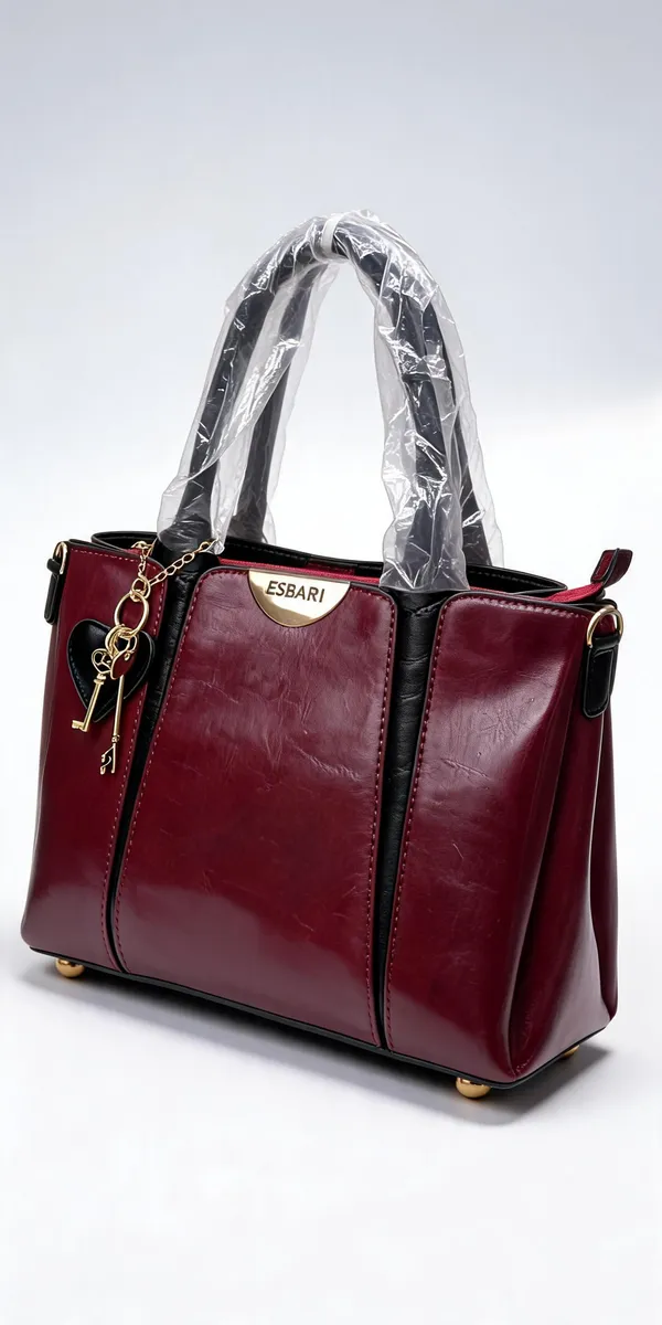 Burgundy_Pu_Leather_Tote_Bag_For_Women