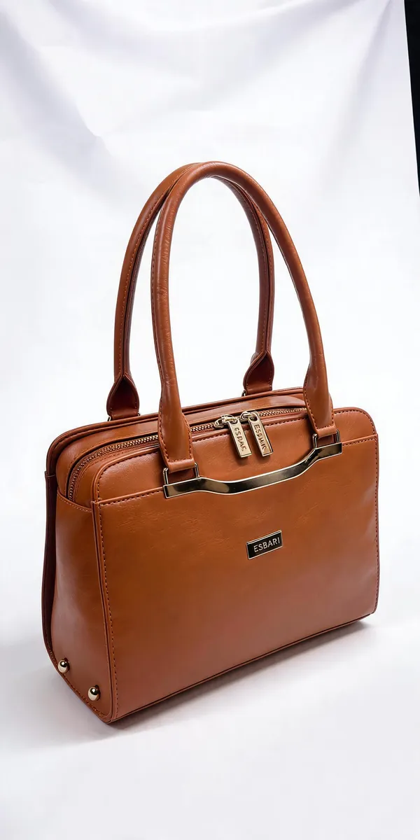 Brown_Pu_Leather_Structured_Handbag_For_Women