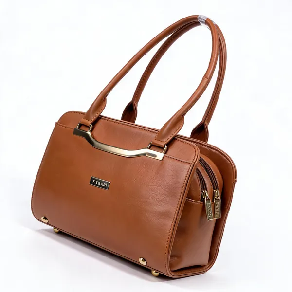 Brown_Pu_Leather_Structured_Handbag_For_Women