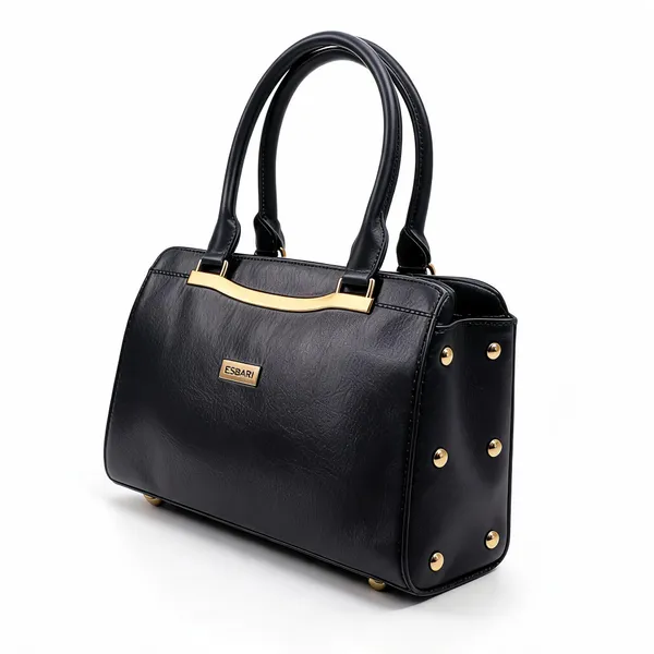 Black_Pu_Leather_Structured_Handbag_For_Women