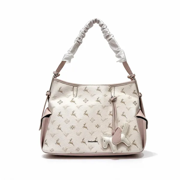 Cream_Pu_Leather_Shoulder_Bag_For_Women