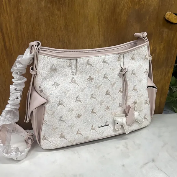 Cream_Pu_Leather_Shoulder_Bag_For_Women