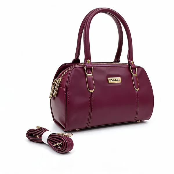 Maroon_Pu_Leather_Structured_Handbag_For_Women