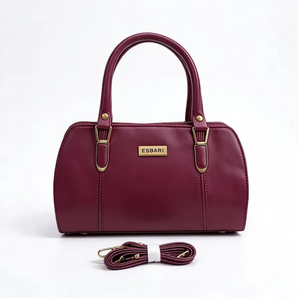 Maroon_Pu_Leather_Structured_Handbag_For_Women