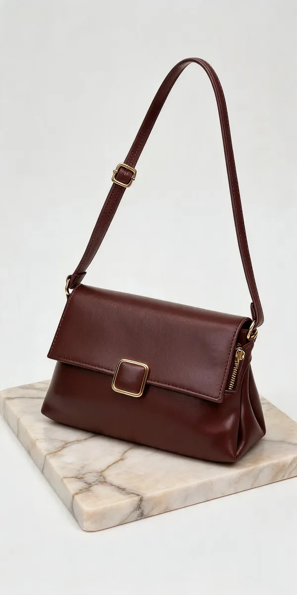 Brown_Pu_Leather_Structured_Crossbody_Bag_For_Women