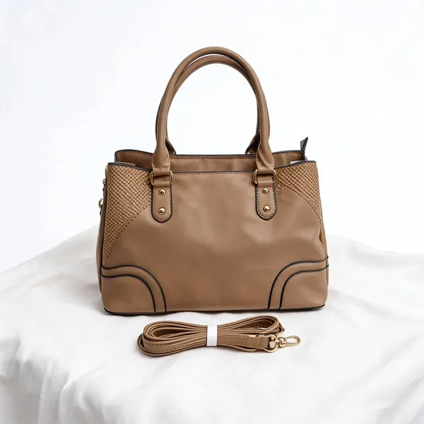 Tan_Pu_Leather_Tote_Bag_For_Women