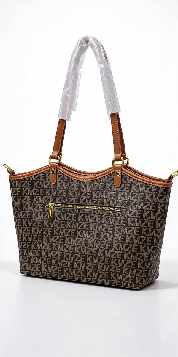 Brown_Pu_Leather_Printed_Tote_Bag_For_Women