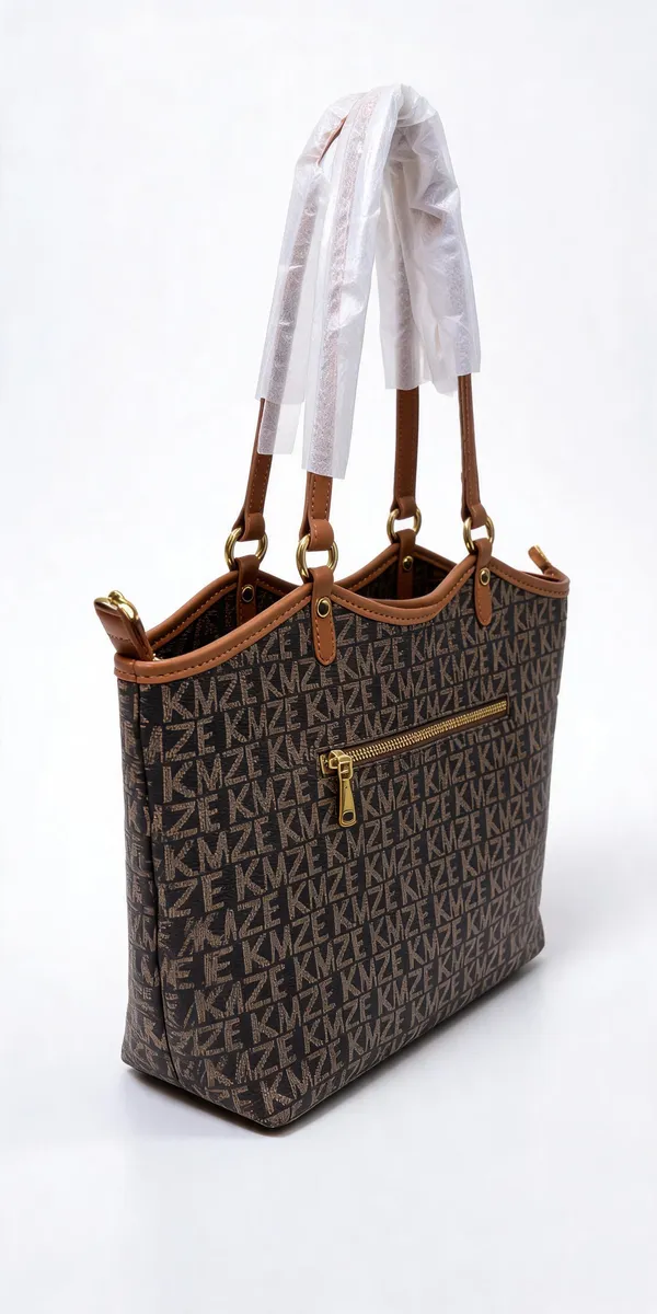 Brown_Pu_Leather_Printed_Tote_Bag_For_Women