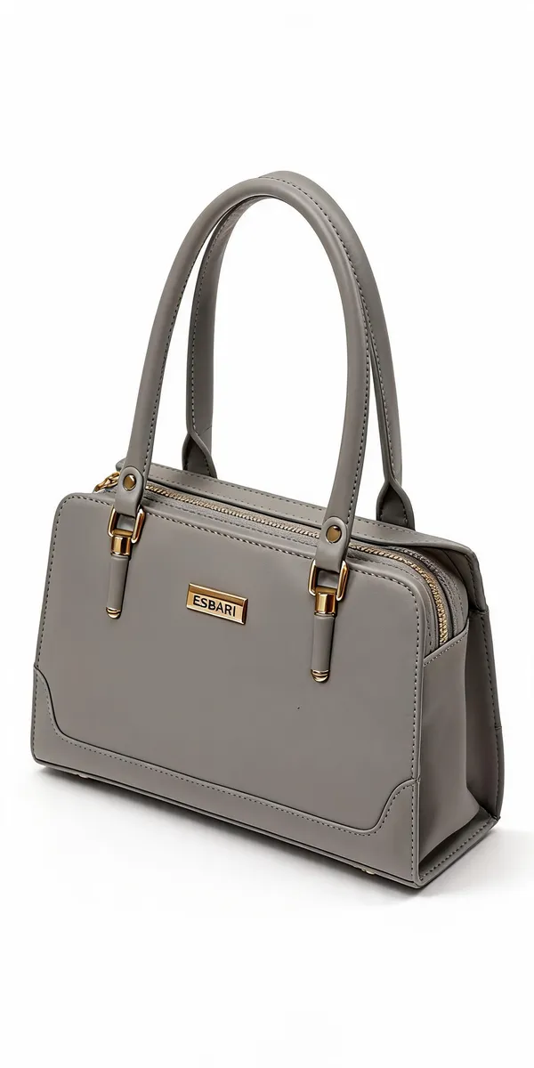Grey_Pu_Leather_Structured_Handbag_For_Women