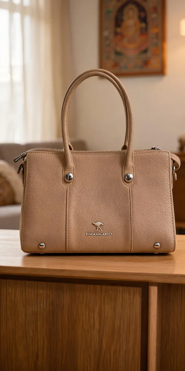 Beige_Pu_Leather_Textured_Structured_Handbag_For_Women