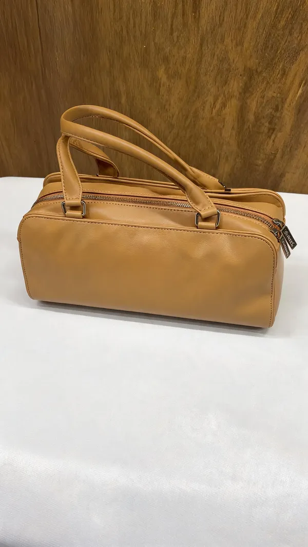 Tan_Pu_Leather_Structured_Handbag_For_Women