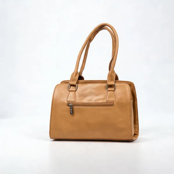 Tan_Pu_Leather_Structured_Handbag_For_Women
