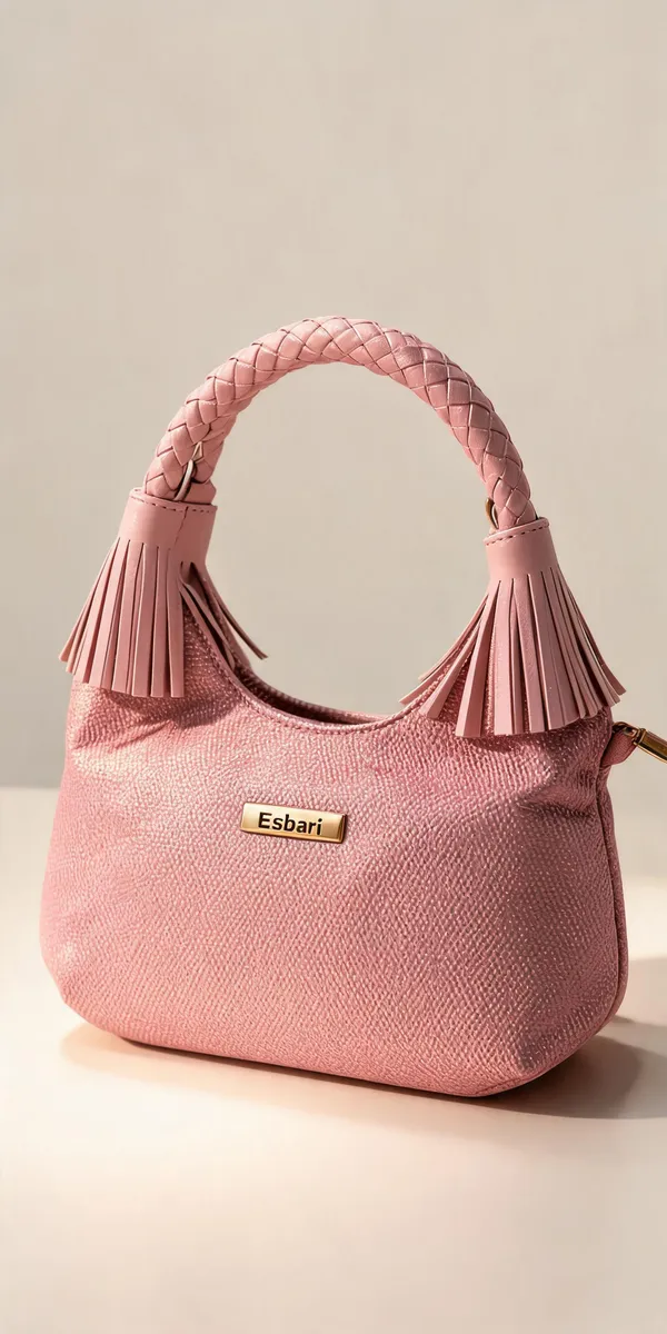 Pink_Pu_Leather_Textured_Shoulder_Bag_For_Women