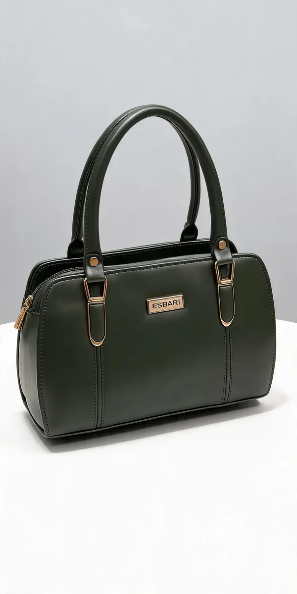 Green_Pu_Leather_Structured_Handbag_For_Women